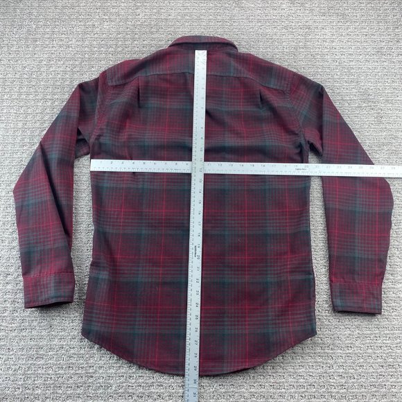 Eddie Bauer Shirt Men Small S Red Green Plaid Button Up Long Sleeve Casual - Picture 7 of 9
